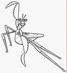 coloriage kung fu panda mante